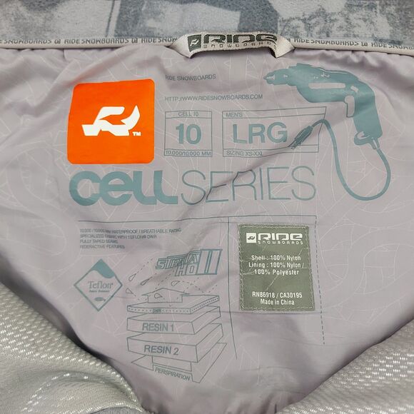 Ride Snowboards Cargo Snow Pants Mens Large Navy Cell Series Ankle Zip Winter - Picture 10 of 12